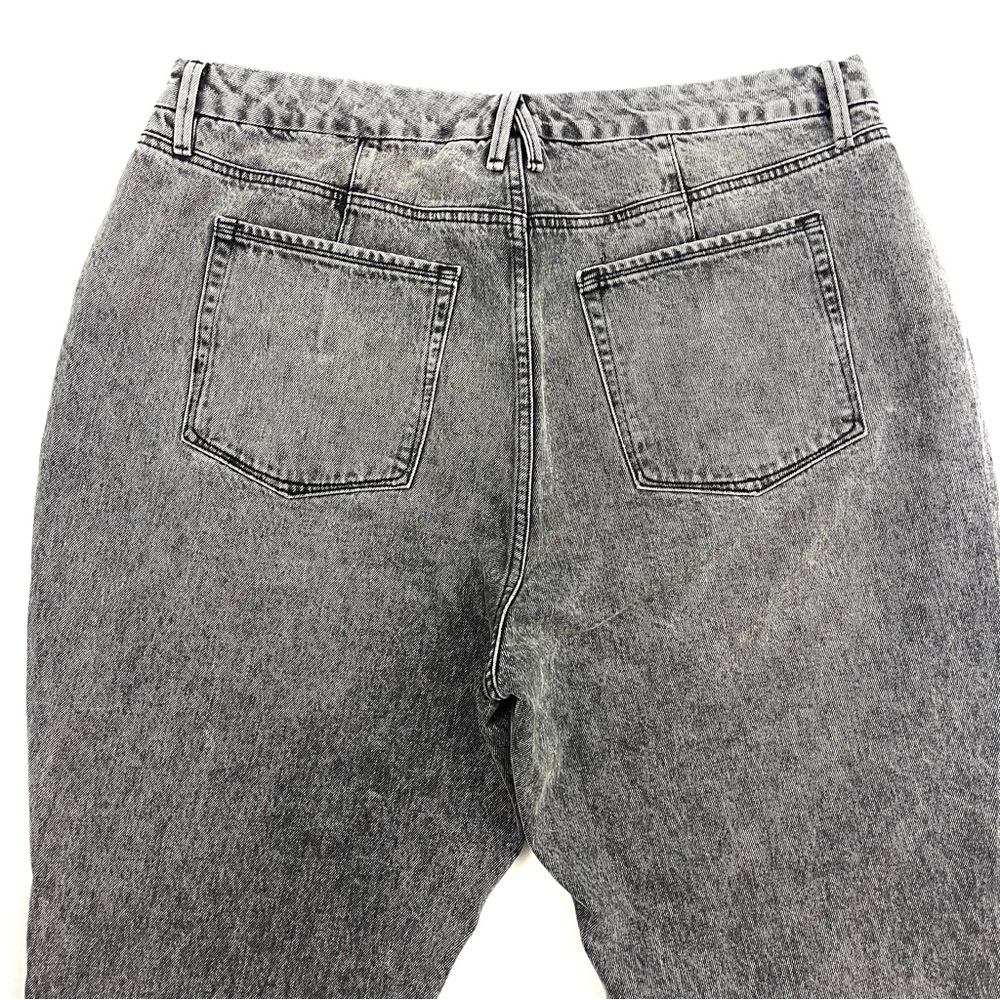 Good American Good Icon Loose Fit Straight Leg Jeans Washed Black GNISN999BT - Picture 6 of 8